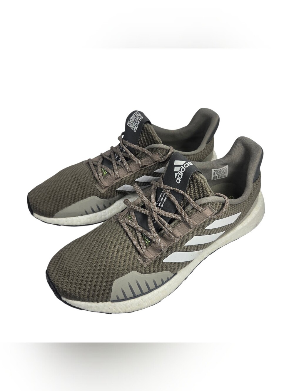 adidas Men’s Athletic Sneakers in Olive Green and White.Size 12